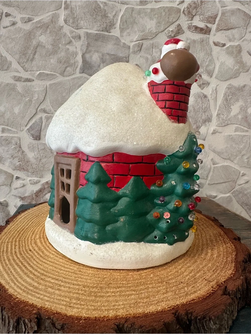 Vintage Hand Painted Ceramic Christmas Igloo